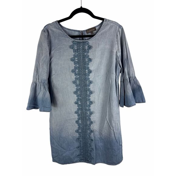 Luxology Chambray 3/4 Sleeve Dress- Size 8 - Picture 1 of 8